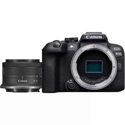 13. Canon EOS R10 + RF-S 18-45mm F4.5-6.3 IS STM spiegellose Kamera, 24,2 MP CMOS, 6000 x 4000 Pixel, Schwarz