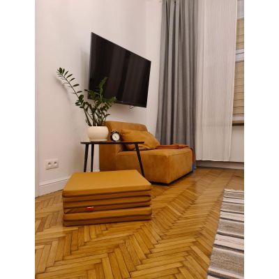 4. Zusammenklappbare Turnmatte, braun, 180 cm, Bank