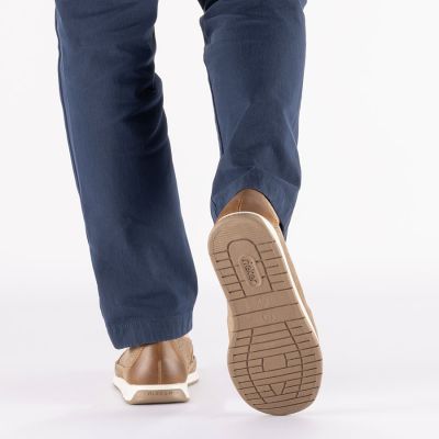 6. Herren-Ledermokassins mit durchbrochenem Muster, braun, Rieker 11955-64