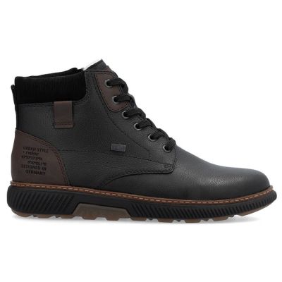 40. Gefütterte wasserdichte Herren-Lederstiefeletten in Schwarz Rieker B3343-00