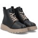 10. Schwarze Plateau-Stiefeletten aus Leder für Damen, Rieker 70405-01