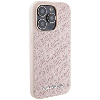 4. Karl Lagerfeld Quilted K Pattern Hülle für iPhone 15 Pro Max – Rosa