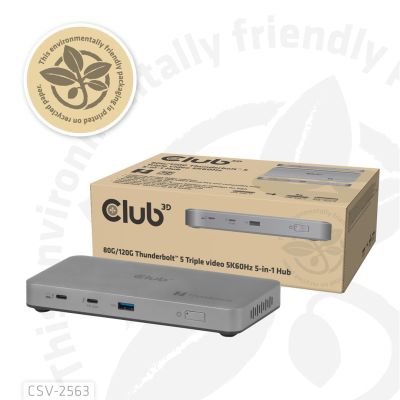 7. CLUB3D CSV-2563 Thunderbolt 5 Dockingstation Silber