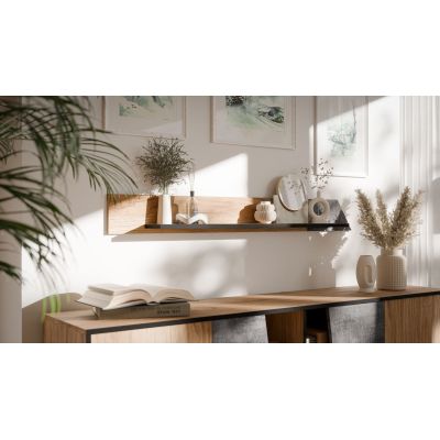 2. OVO Regal 130x20xH15 Eiche/Beton