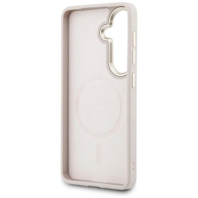 7. Guess 4G MagSafe Hülle mit geprägtem Ring für Samsung Galaxy S26+ - Pink