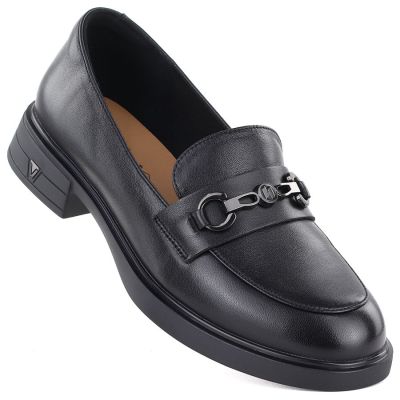 Schwarze Damen-Brogues aus Leder, Vinceza 39991