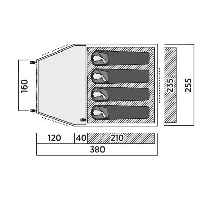 6. Easy Camp Kinn 4 Kuppelzelt Grün
