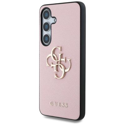 2. Guess Grained Big 4G Logo Small Classic Logo Hülle für Samsung Galaxy S25 rosa