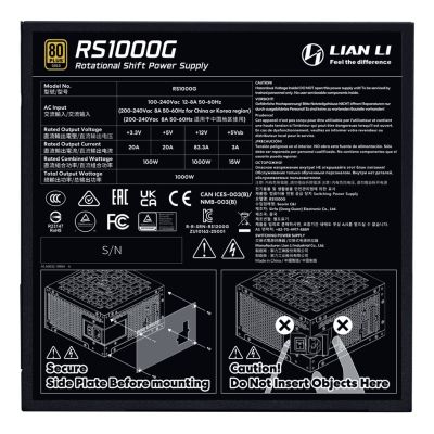 7. Lian Li RS1000G Netzteilmodul 1000W 20+4 Pin ATX Schwarz