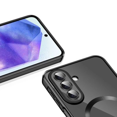 3. Tech-Protect MagFlex MagSafe Hülle für Samsung Galaxy A27 5G – Transparent Schwarz