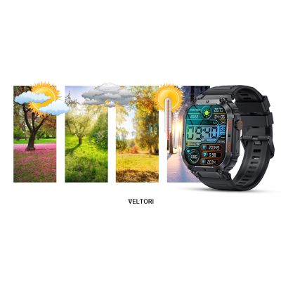 18. VELTORI VT200-1 Smartwatch Schwarzes Silikonarmband