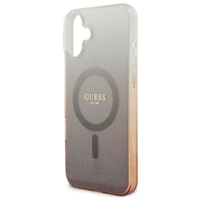 6. Guess IML Glitter Gradient MagSafe-Hülle für iPhone 16 Plus – braun