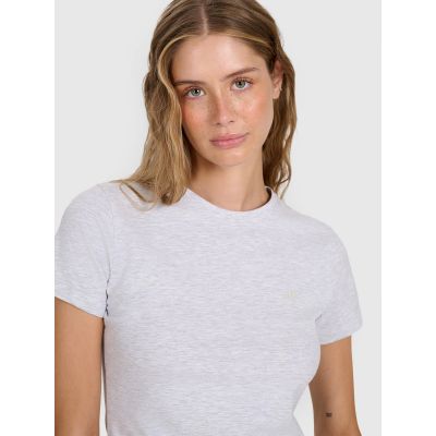 7. Damen-T-Shirt aus Baumwolle mit schmalem Schnitt 4F 4FWMM00TTSHF2255-27M