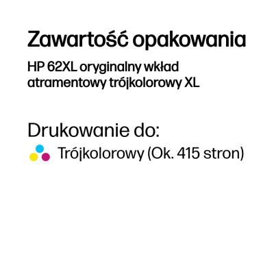 17. HP Farbtinte HP 62XL, HP62XL=C2P07AE, 415 Seiten