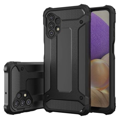 2. Hybrid Armor Case Tough Rugged Cover für Samsung Galaxy A73 schwarz