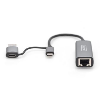 5. USB Typ-C auf Gigabit Ethernet 2,5G USB-C + USB A Adapter (USB 3.1/3.0)