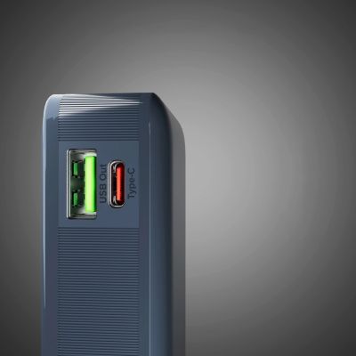 7. Powerbank SBS 10000 mAh 20W mit integriertem USB-C-Kabel und Digitalanzeige - dunkelgrau