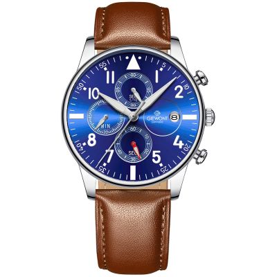 Giewont Herrenuhr Chronograph Saphir Braun Blau GW5630-A6