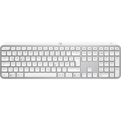 9. Logitech MX Keys S 920-011566 RF Wireless + Bluetooth QWERTZ-Tastatur, deutsches Aluminium, Weiß