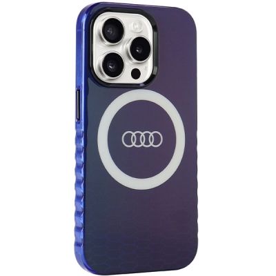 6. Audi IML Big Logo MagSafe Hülle für iPhone 15 Pro – blau