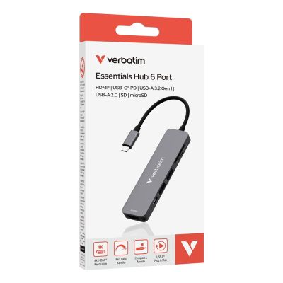 3. Verbatim 32156 USB 3.2 Gen 1 (3.1 Gen 1) Typ-C Hubs und Hubs 5000 Mbit/s Grau