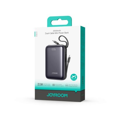 6. Joyroom JR-PBF29 20000mAh 22,5W Powerbank mit Doppelkabel - Schwarz