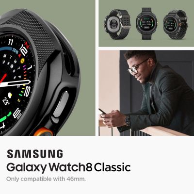 8. Spigen Liquid Air Case für Samsung Galaxy Watch 8 Classic 46 mm – Schwarz