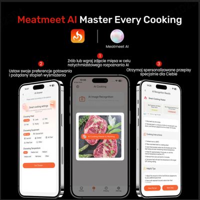 11. Meatmeet X Pro Küchenthermometer mit Bluetooth-/WLAN-App für Grill, Backofen und Smoker – Schwarz