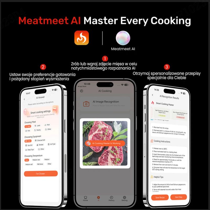 11. Meatmeet X Pro Küchenthermometer mit Bluetooth-/WLAN-App für Grill, Backofen und Smoker – Schwarz