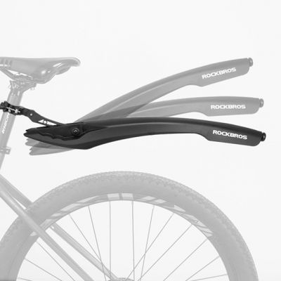 3. Rockbros DNB8001BK Schutzblech mit rotem LED-Licht, Schwarz