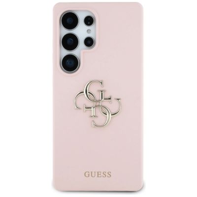 3. Guess Silikon Big 4G Logo Bottom Script Hülle für Samsung Galaxy S25 Ultra - Rosa