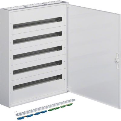 Hager fw2 Aufputz-Verteilerkasten mit PE/N-Anschlüssen 5R/180M (5x36) Schutzklasse I IP30