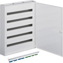 Hager fw2 Aufputz-Verteilerkasten mit PE/N-Anschlüssen 5R/180M (5x36) Schutzklasse I IP30