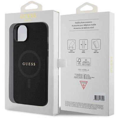8. Guess GUHMP15MPSAHMCK iPhone 15 Plus 6,7" schwarz/schwarzes Hardcase Saffiano MagSafe