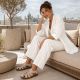 7. Beige Damen-Ledersandalen Rieker M1679-60