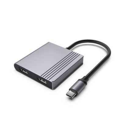 GEMBIRD MULTI-ADAPTER USB TYP-C 3 IN 1 (USB-ANSCHLUSS + HDMI + PD), FARBE GRAU