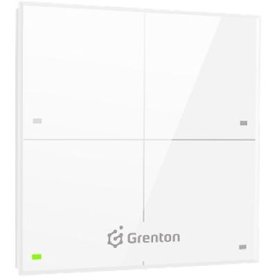 Grenton-Touchpanel / 4 Touchfelder / TF-Bus / weiße Glasfront