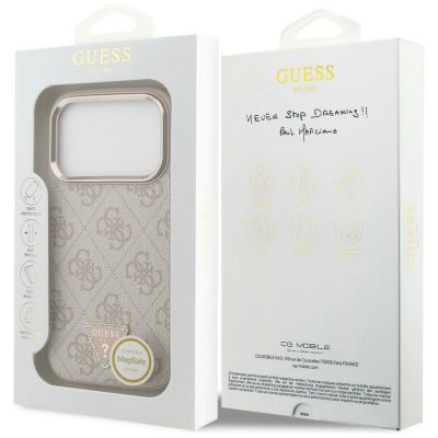 8. Guess 4G Triangle Logo MagSafe Hülle für iPhone 18 Pro / 17 Pro – Roségold