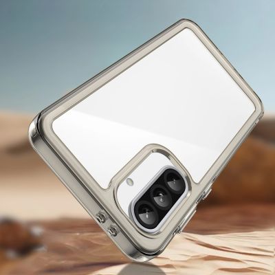 6. Outer Space Case für Samsung Galaxy A56 Cover mit flexiblem Rahmen - Halbtransparent, Schwarz