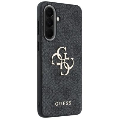 4. Guess Leder-Schutzhülle mit Metalllogo für Samsung Galaxy A57 5G – Schwarz