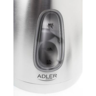 6. Adler AD1223 Wasserkocher (2000W 1,7l; silber)