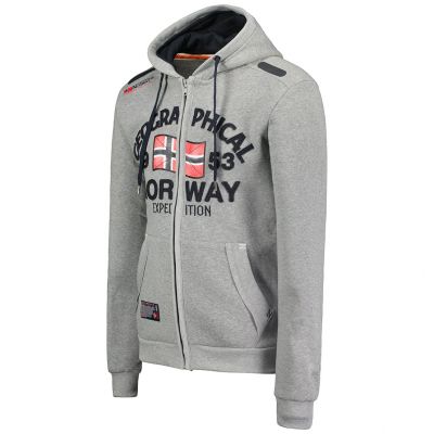3. Herren-Kapuzenpullover Geographical Norway Flag DB MEN 054 grau (WW6088H/GN/Blended Grey)