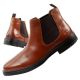 Skechers Herrenschuhe Chelsea Boots Miller-Boris elegantes Leder braun
