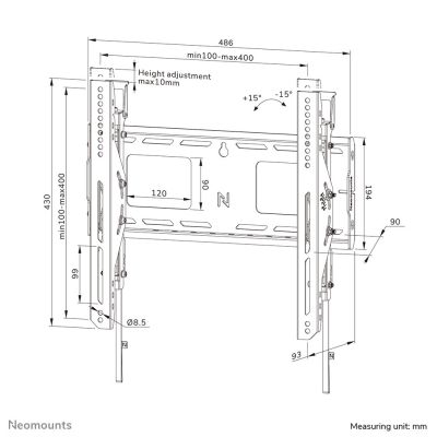 16. Neomounts WL35-750BL14 TV-Wandhalterung 190,5 cm (75") Schwarz