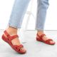 13. Rote Ledersandalen mit Klettverschluss W Helios 205