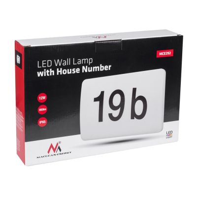 6. MACLEAN LED-Hausnummernleuchte mit Dämmerungssensor, 950 lm, 12 W, IP65, sonnenbeständig, MCE292 W