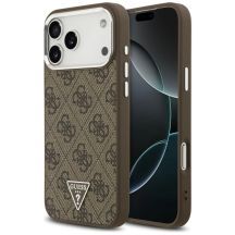Guess 4G Triangle Logo MagSafe Hülle für iPhone 18 Pro Max / 17 Pro Max – Braun & Silber