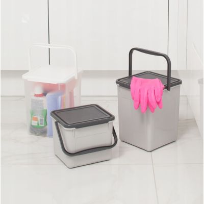 4. ROTHO Waschmittelbehälter 5 kg 9 l, kühlgrau/anthrazit