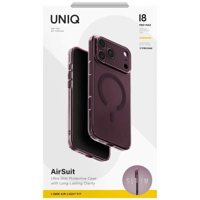 6. Uniq Airsuit Magclick Ladehülle für iPhone 18 Pro Max / 17 Pro Max – Burgunderrot