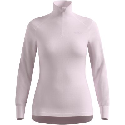 Odlo ACTIVE WARM BL TOP Rollkragen-Langarmshirt mit halbem Reißverschluss für Damen, pink, Größe M